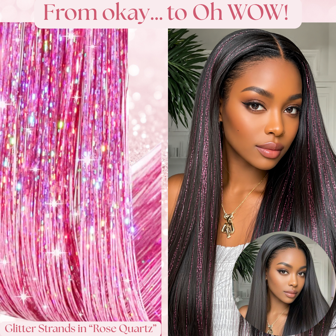 (BYOW) Bring Your Own Wig Glitter Strand Install + Refresh Service, Glitter Tinsel Install for Wigs + Touch-Up Service