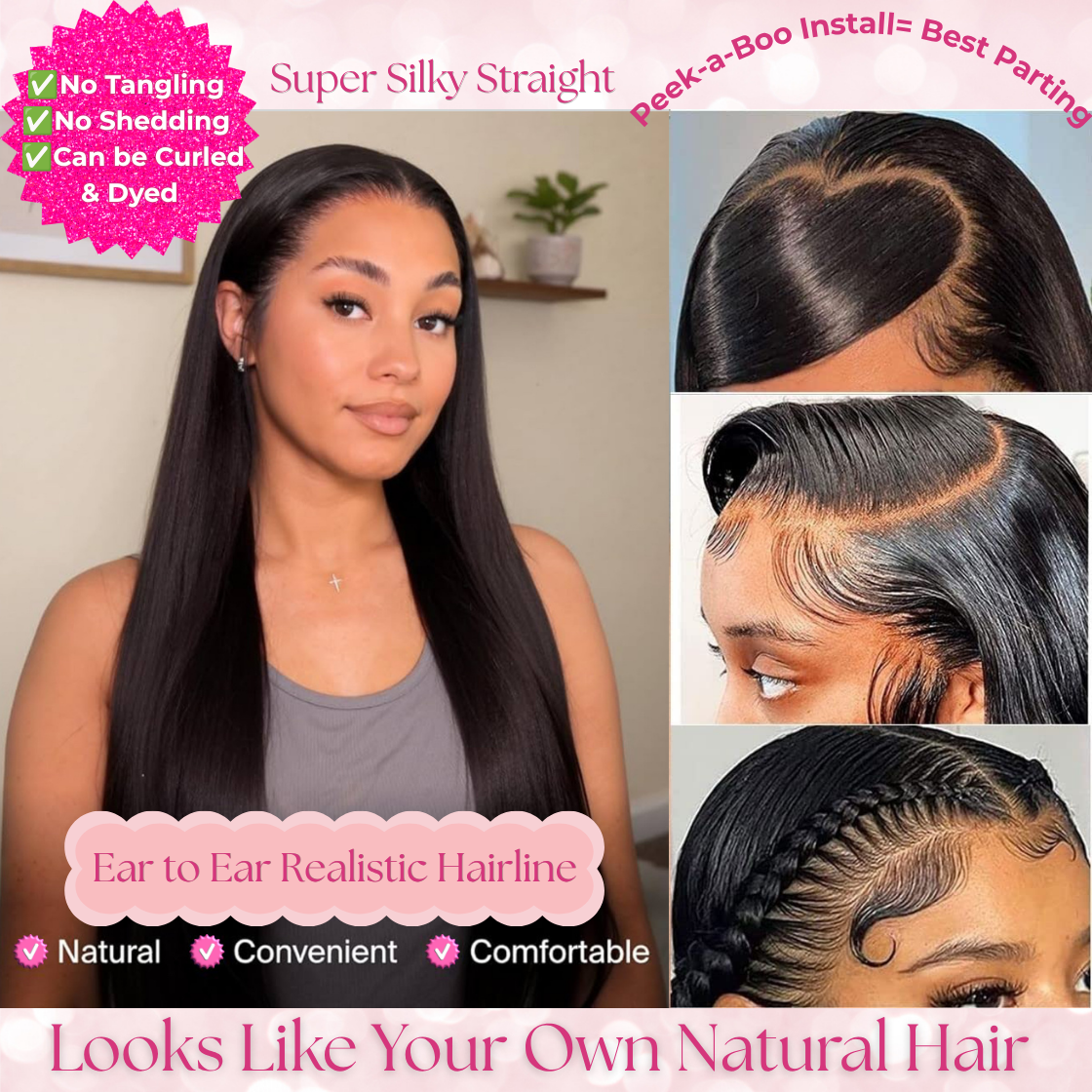 A Straight 13x6 Glueless 22inch Wig Raw 100% Human Hair Chocolate Brown Transparent Lace Pre-Cut Pre-Plucked Natural Hairline Adjustable Drawstring Throw On And Go Beginner Friendly Wig