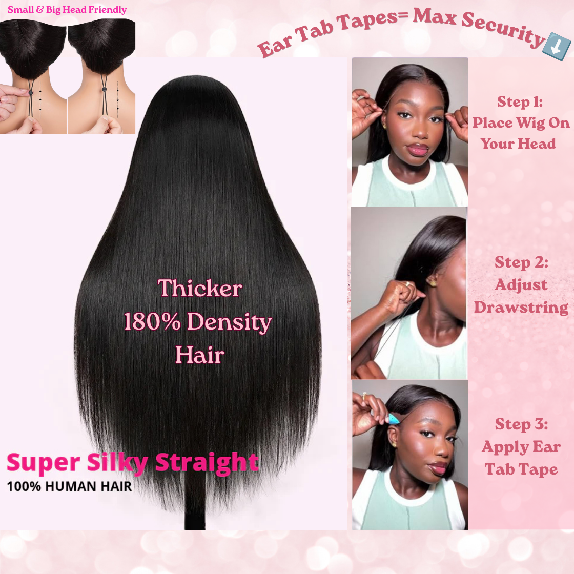 A Straight 13x6 Glueless 22inch Wig Raw 100% Human Hair Chocolate Brown Transparent Lace Pre-Cut Pre-Plucked Natural Hairline Adjustable Drawstring Throw On And Go Beginner Friendly Wig