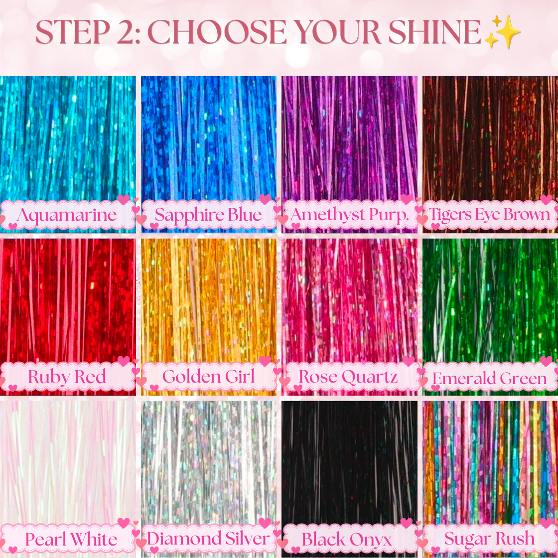 (BYOW) Bring Your Own Wig Glitter Strand Install + Refresh Service, Glitter Tinsel Install for Wigs + Touch-Up Service