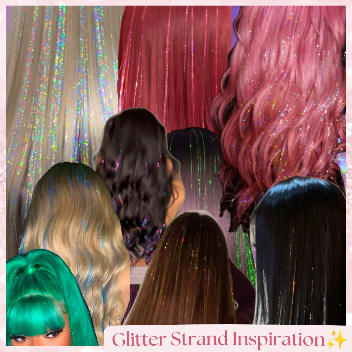 (BYOW) Bring Your Own Wig Glitter Strand Install + Refresh Service, Glitter Tinsel Install for Wigs + Touch-Up Service